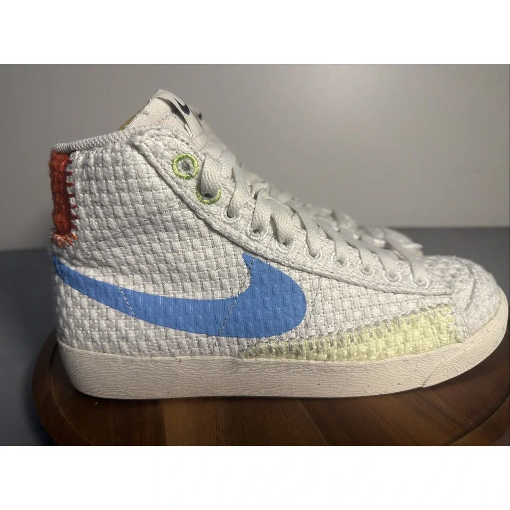 Nike Blazer Mid 77 Hemp Sail Blue Yellow Orange Womens Sneakers 8.5 DV2173-100